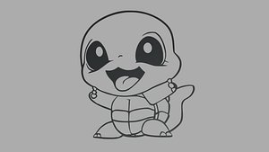 Squirtle Wall Silhouette 01