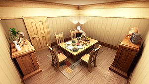 cartoon dining room