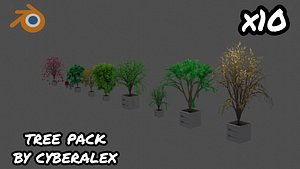 3D trees flowers pack