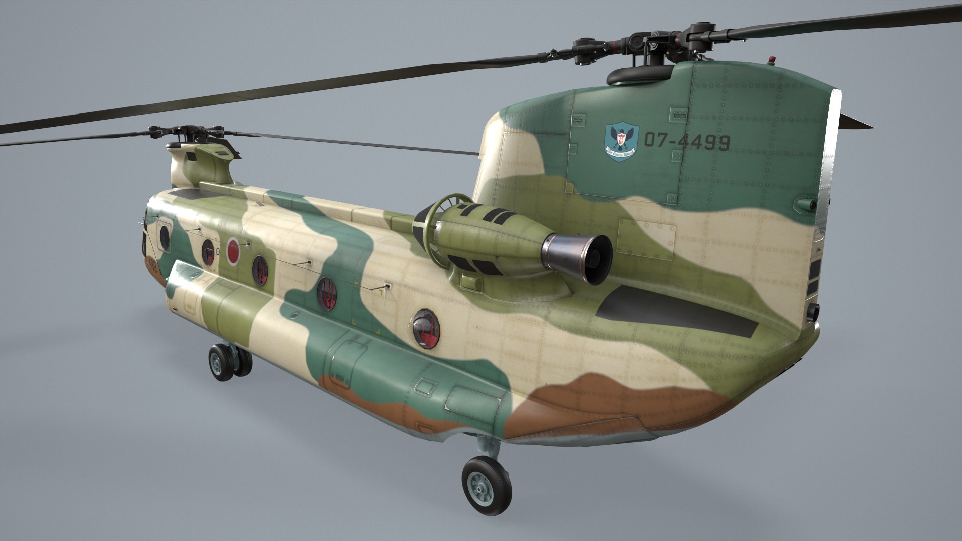 3D CH-47J Chinook JASDF Basic Animation - TurboSquid 2168144