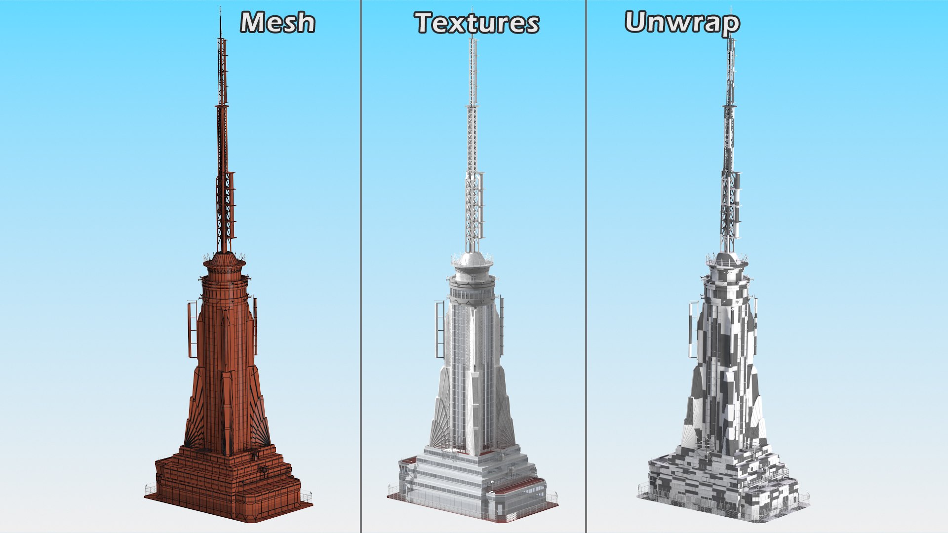 Empire State Building Spire 3D model https://p.turbosquid.com/ts-thumb/RF/nDMzw3/cY/empirestatebuildingspirec4dmodel010/jpg/1623924049/1920x1080/fit_q87/a5679771c7cad857a80c43e17b0a93036f927d22/empirestatebuildingspirec4dmodel010.jpg