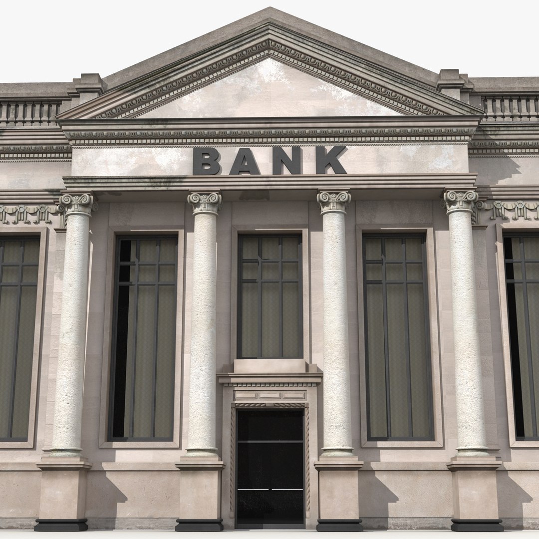 Bank Building 3D Model preview
