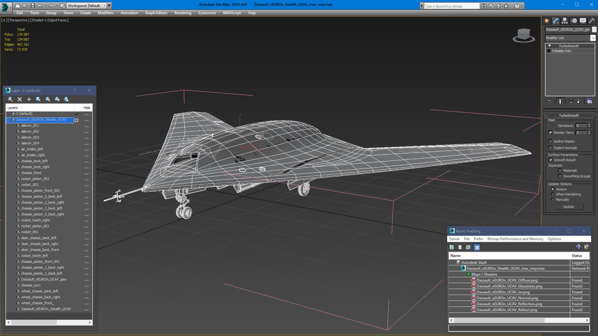 Dassault nEUROn Stealth UCAV 3D model https://p.turbosquid.com/ts-thumb/RF/v3wgbX/Cr/dassaultneuronstealthucavvray3dmodel022/jpg/1668289707/1920x1080/fit_q87/95648c55a93a6c776b1fe05485775940732430da/dassaultneuronstealthucavvray3dmodel022.jpg