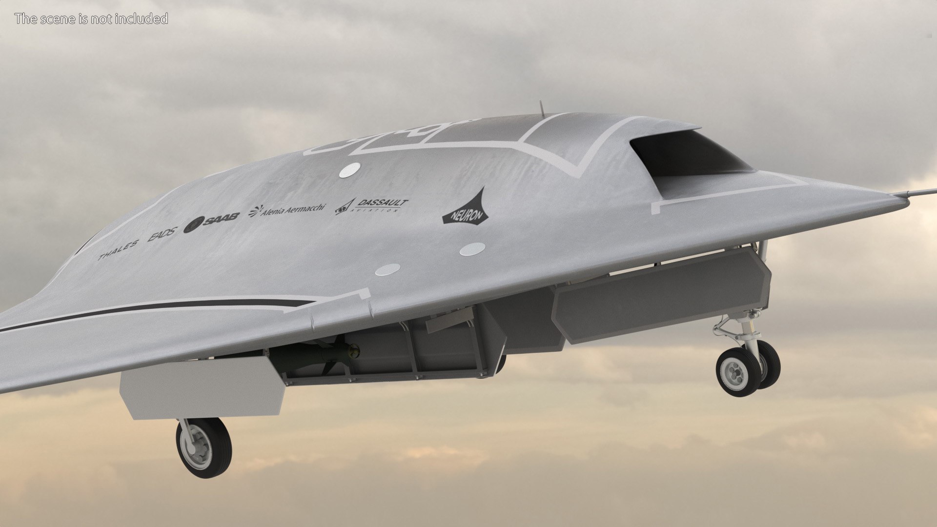 Dassault nEUROn Stealth UCAV 3D model https://p.turbosquid.com/ts-thumb/RF/v3wgbX/tQ/dassaultneuronstealthucavvray3dmodel005/jpg/1668289638/1920x1080/fit_q87/8dda71889b09c69edeebf8488e85de345927e4c5/dassaultneuronstealthucavvray3dmodel005.jpg