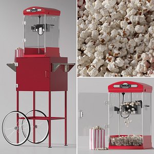 throwback movie theater popcorn 3D model