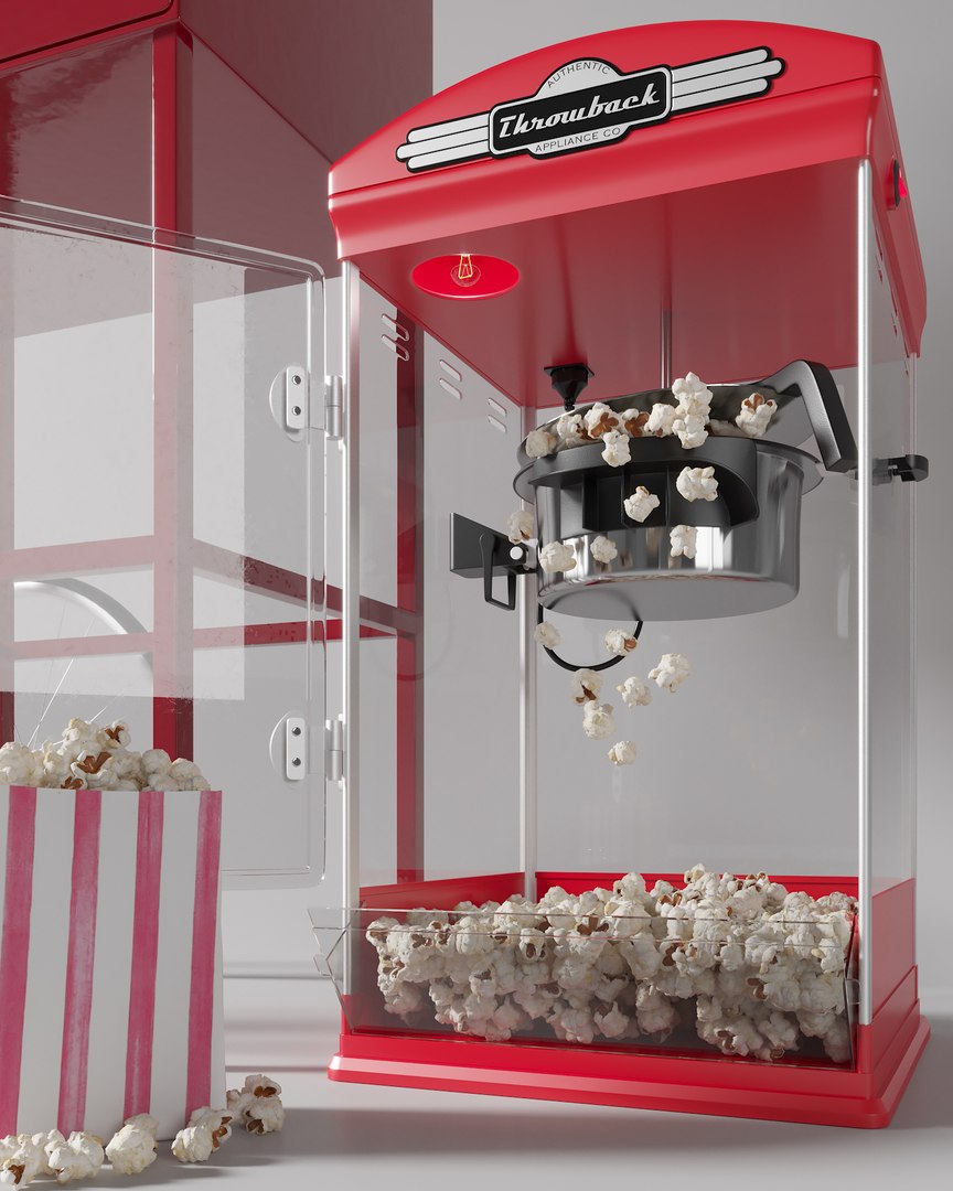 Throwback Movie Theater Popcorn 3D Model - TurboSquid 1416264