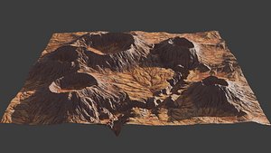 8K Detailed Crater Landscape 3D model