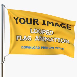 3D model realistic flag animation 01