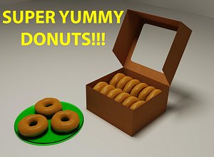 3d donuts box model