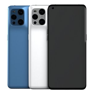OPPO Find X3 Black White and Blue All colors 3D model