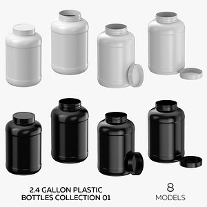 3D model 2.4 Gallon Plastic Bottles Collection 01 - 8 Models