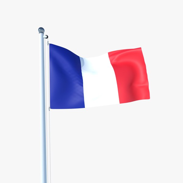 3D Animated Flag of France model