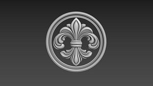 3D Fleur de Lis Bas-relief