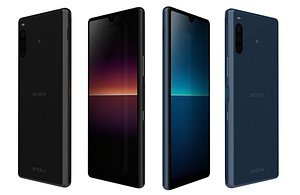 3D model Sony Xperia L4 Blue and Black Low Poly