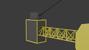 3D Realistic Tower Crane 3D Model with Detailed Components model