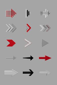 Arrow icon stylized product 15 pack collection ui logo 2 2 3D model