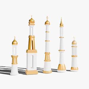Five Pillar Islamic Ornament 3D model