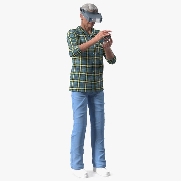 3D Man Repairing Mechanism with Optivisor Glass Binocular model