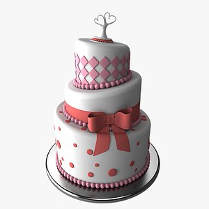 3d model stylized wedding cake