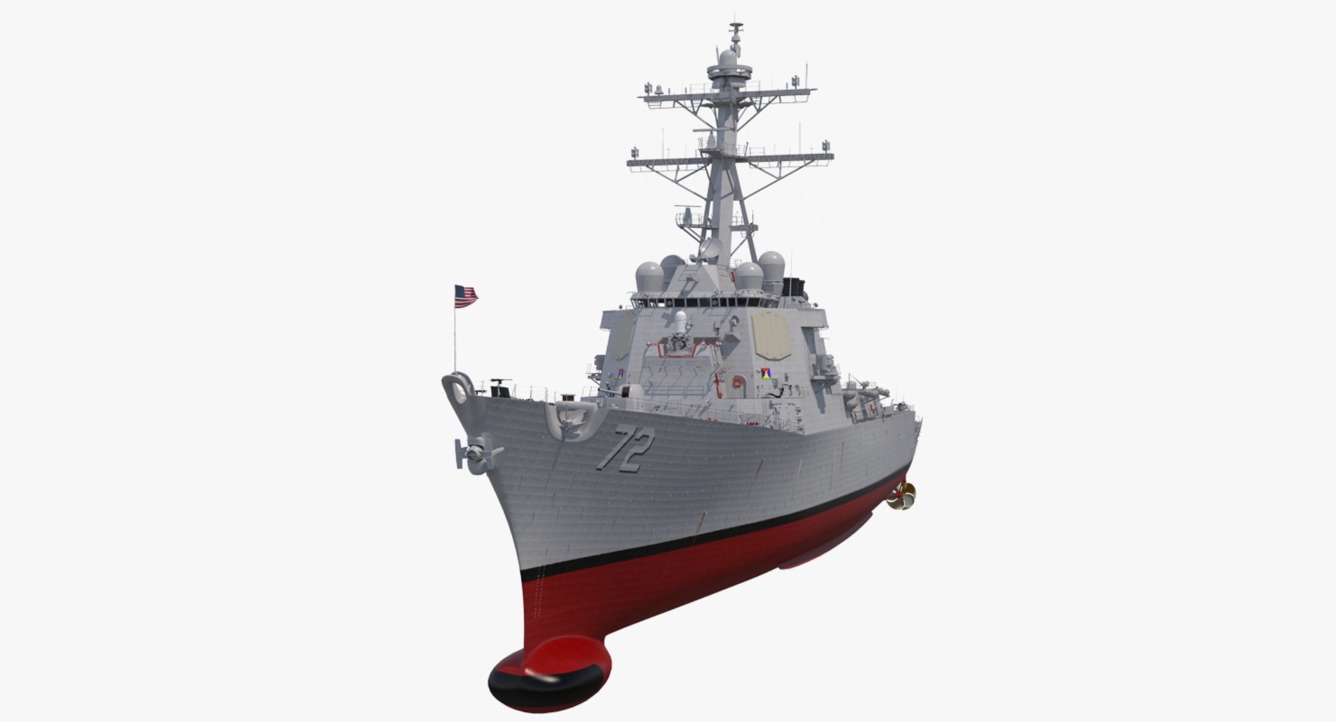 Arleigh Burke Destroyer Mahan DDG-72 Rigged 3D Model 3D model preview