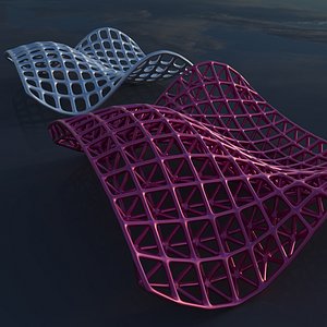 Double Curved Lattice Structures 3D model