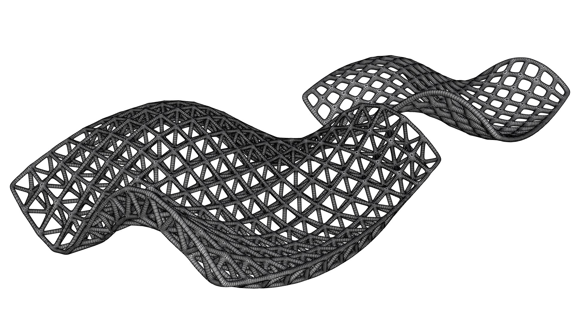 Double Curved Lattice Structures 3D model https://p.turbosquid.com/ts-thumb/RG/z2FO7M/GP/w1/jpg/1781314801/1920x1080/fit_q87/5aa34227e49ade4e12533e2864b4cccd4881fcea/w1.jpg