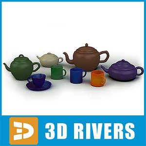3d model set tableware