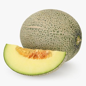 Green Melon and Slice 3D model