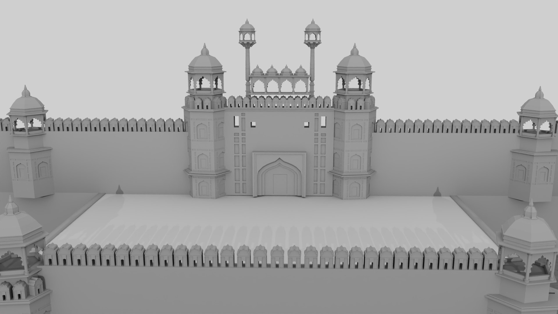 3D 3D Model Of Delhi Red Fort Historic Indian Architecture Model ...