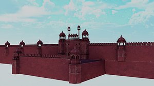 3D Model of Delhi Red Fort  Historic Indian Architecture