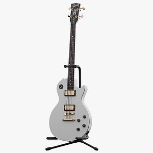 Gibson Les Paul White Bass Guitar PBR