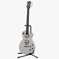 Gibson Les Paul White Bass Guitar PBR