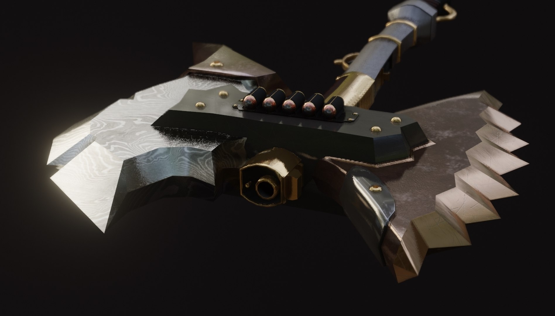 Gun Axe Weapon Pistol 3D Model - TurboSquid 1632177