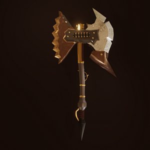 gun axe weapon pistol 3D model