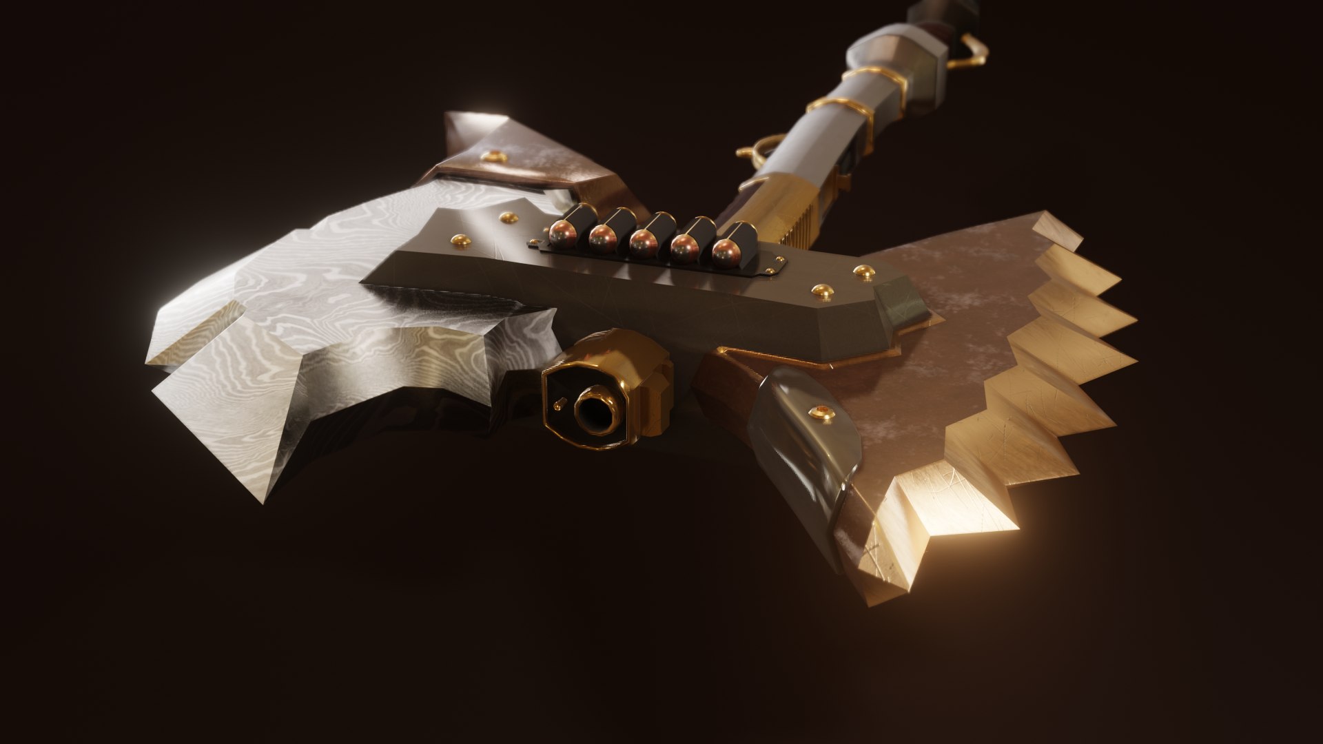 Gun Axe Weapon Pistol 3D Model - TurboSquid 1632177