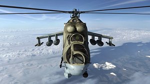 Mi-24 Hind Photorealistic Russian combat helicopter