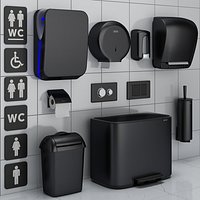 Bathroom accessories set 72 black (Jofel, Brabantia, Satino Black, BXG, Katrin, Viega)