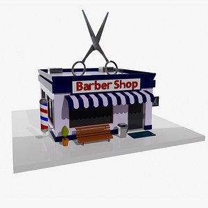 Low Poly Barber Shop 3D model