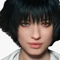 Lady DMC 5 - Game Ready Low-poly 3D model