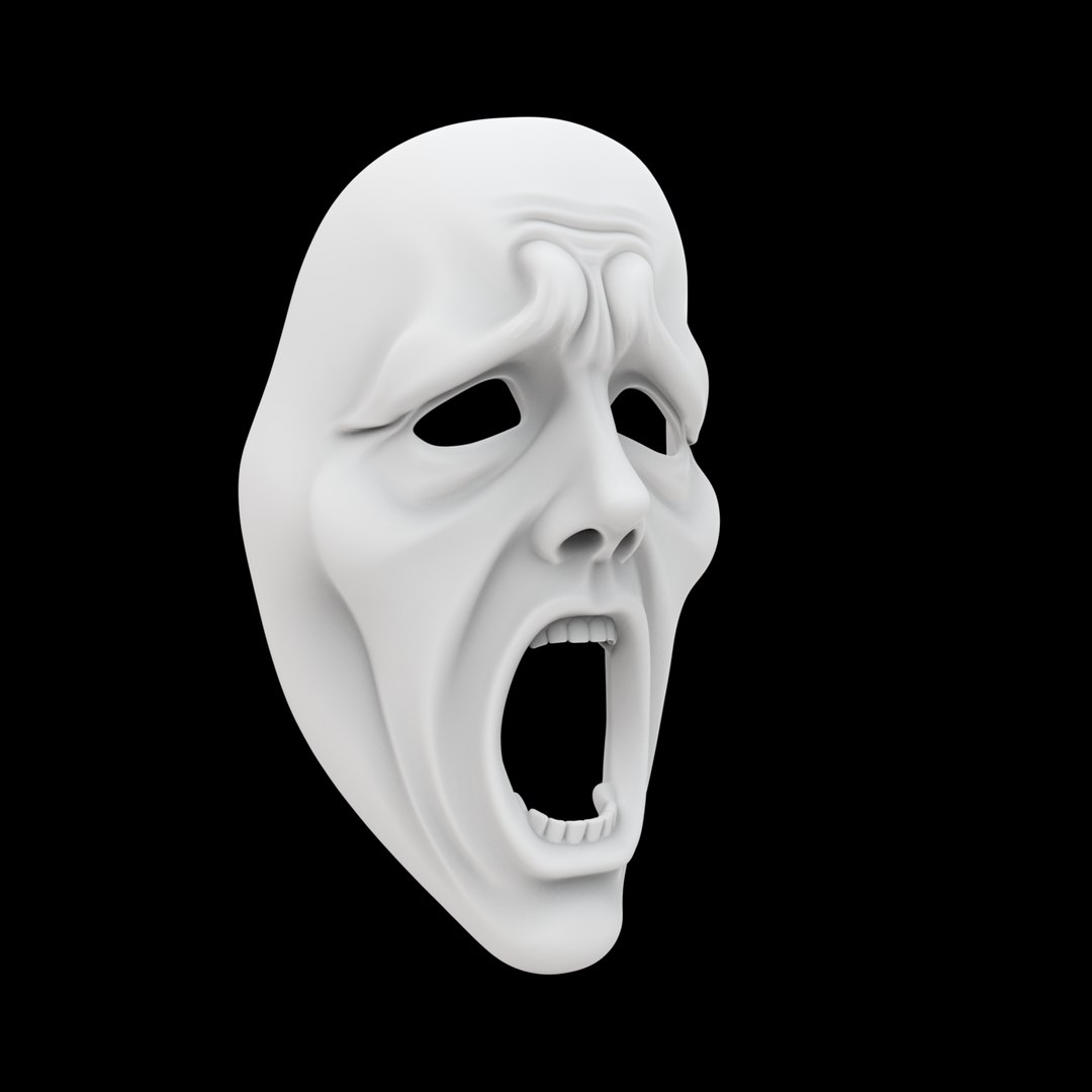 Screaming Mask 3D Print Model Expression Of Terror Rage 3D Model ...
