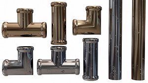 fittings copper steel 3D model