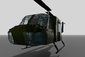 3D UH 1 helicopter voxel