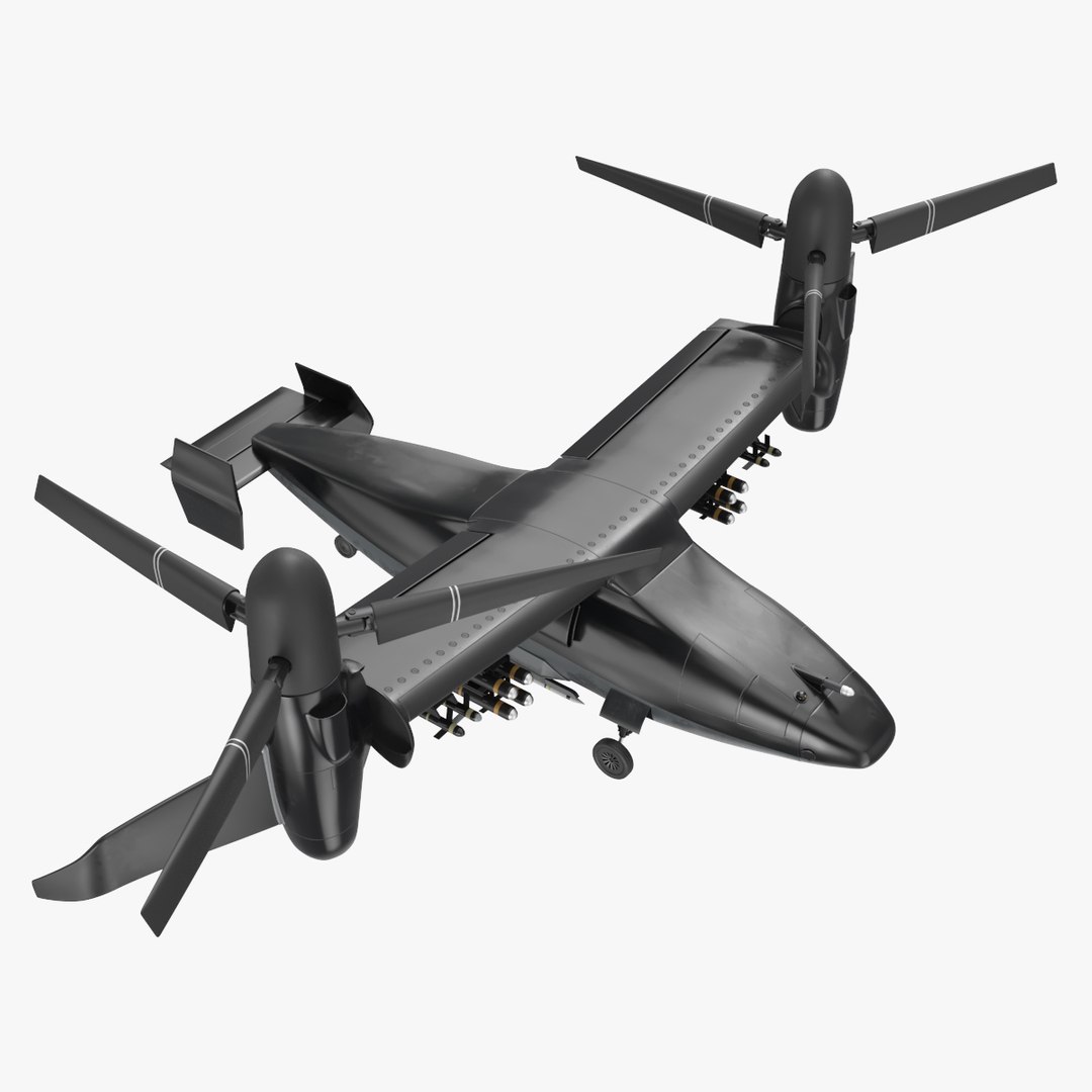 Combat Propeller Drone UAV Rigged 3D model preview