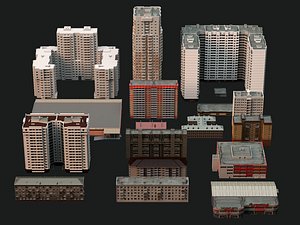 3D Modern Eastern European Residential Building Mega Collection