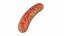 Lightly Grilled Meat Sausage Rustic 3D model