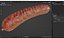Lightly Grilled Meat Sausage Rustic 3D model