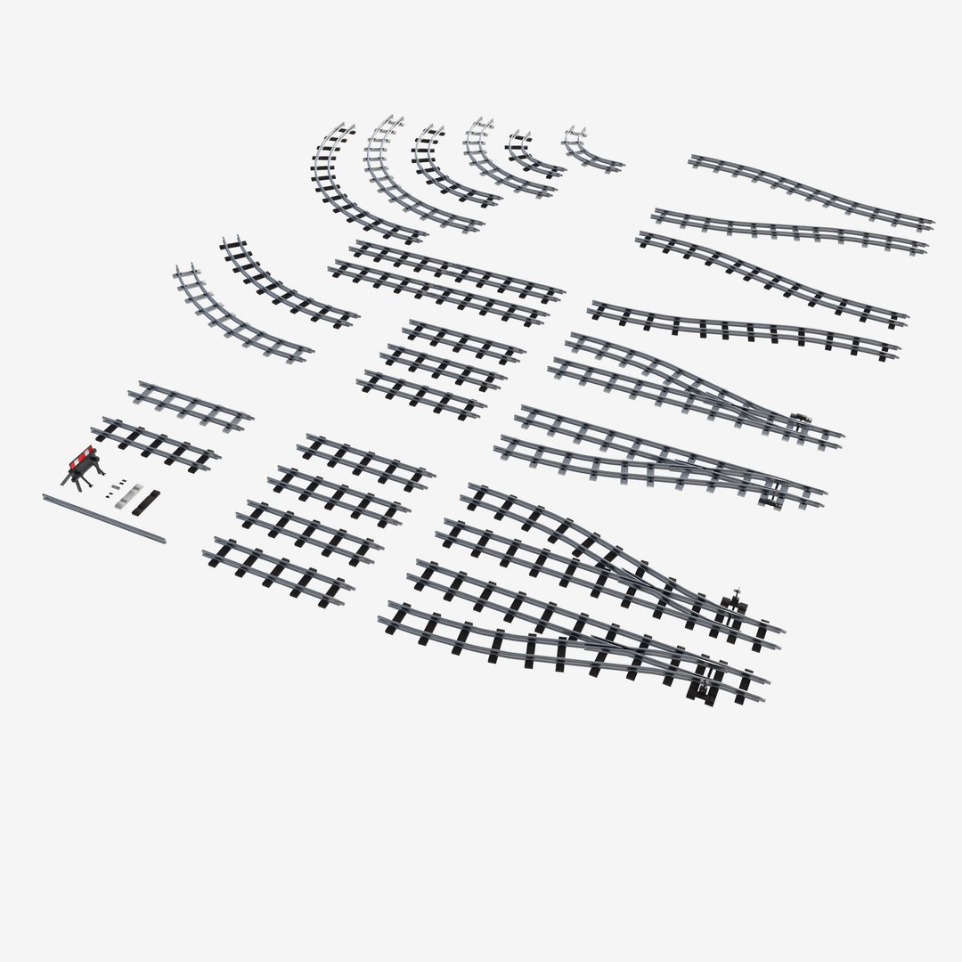 a set of railway tracks and rails 3D model https://p.turbosquid.com/ts-thumb/RH/gxz35i/So/preview3/jpg/1759523169/1920x1080/fit_q87/1f99a5bb779c1fd810d58f23ed91ab2f54f100ed/preview3.jpg