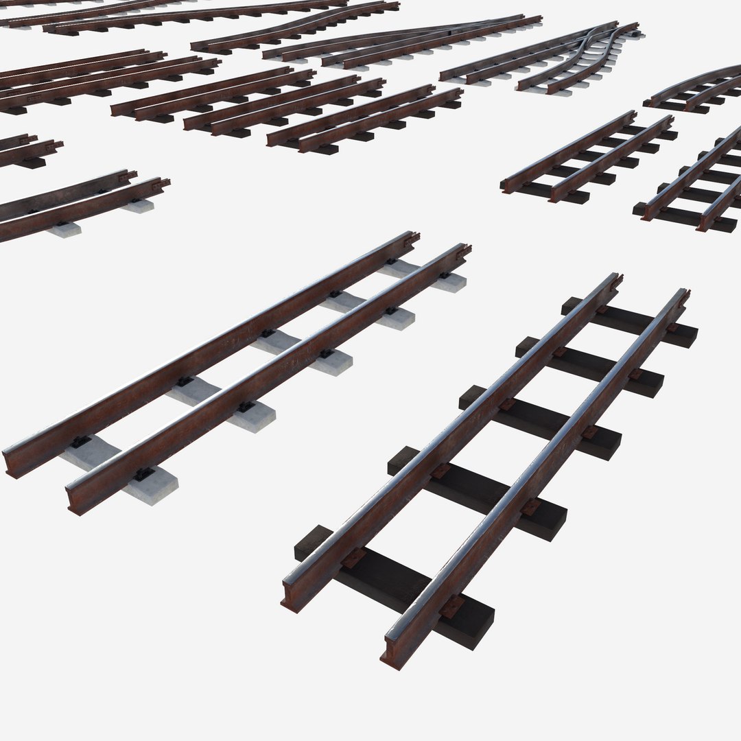 a set of railway tracks and rails 3D model https://p.turbosquid.com/ts-thumb/RH/gxz35i/eN/preview14/jpg/1759523189/1920x1080/fit_q87/045c479c2d276781ad5182b8fe6ba0dfebc9555f/preview14.jpg