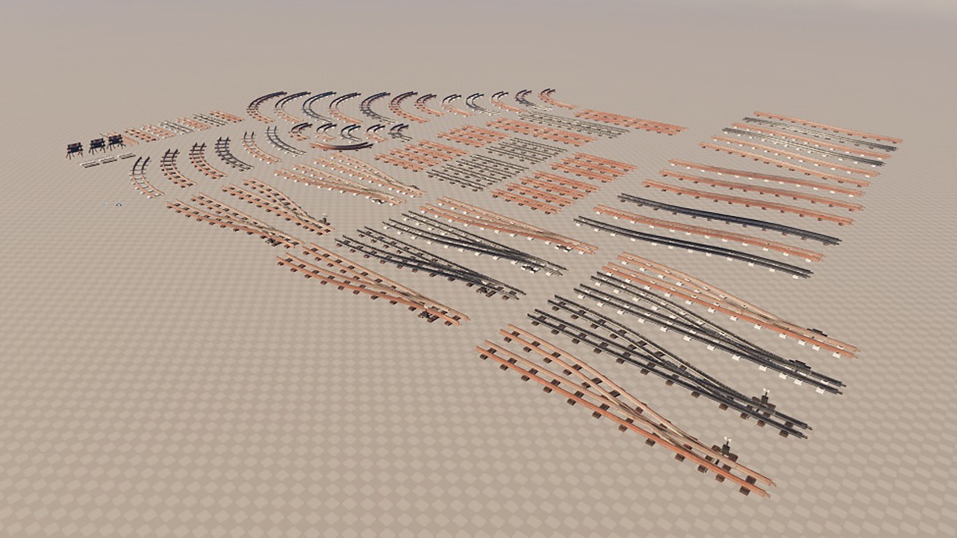 a set of railway tracks and rails 3D model https://p.turbosquid.com/ts-thumb/RH/gxz35i/gy/preview35/jpg/1759523208/1920x1080/fit_q87/e0f5d333f6e63360fa52ca5b0824670abbca06c7/preview35.jpg