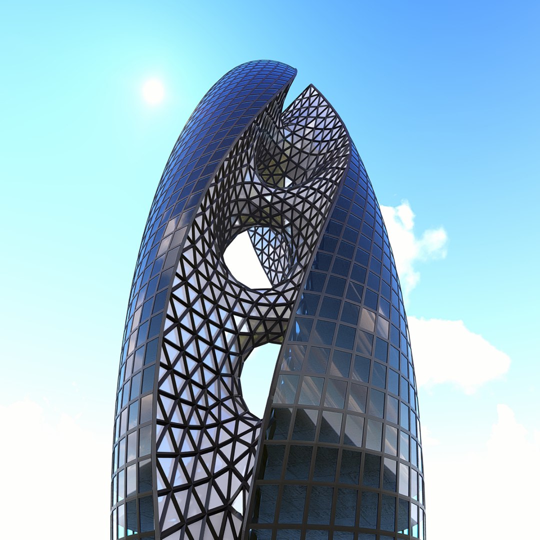 Scifi Twisted Topology Tower model - TurboSquid 2039357